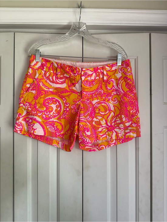 Lilly Pulitzer Pants - Lilly Pulitzer Women’s Callahan Yellow Sea and Be Seen Pink Orange Shorts Size 8